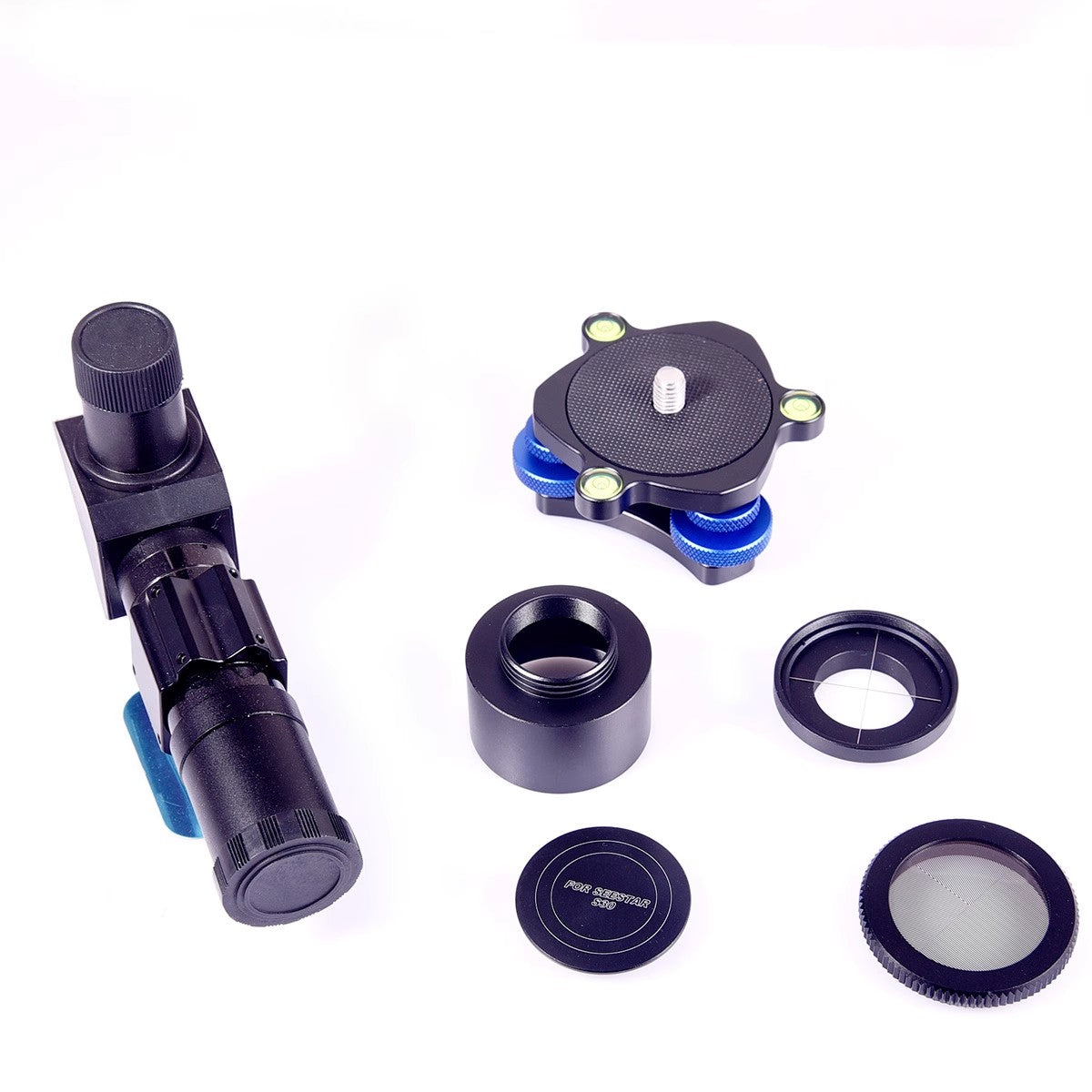 ZWO Seestar S30 intelligent astronomical telescope, lens cover, light shield, crosshairs, star finder, focusing fishbone plate, EQ latitude adjustment