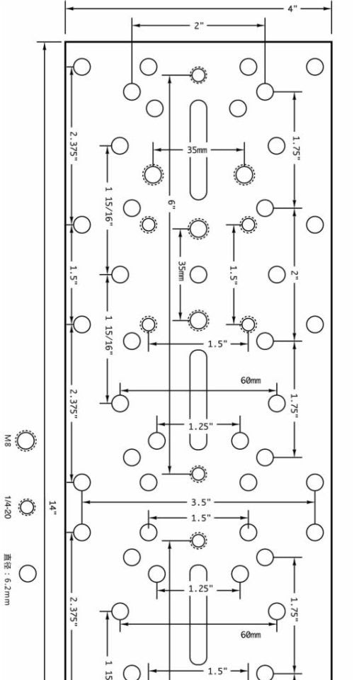 B209 LOSMANDY Wide Dove Tail Platform Plate AZ-EQ6, NEQ6, CGEM and other large equatorial instruments are universal